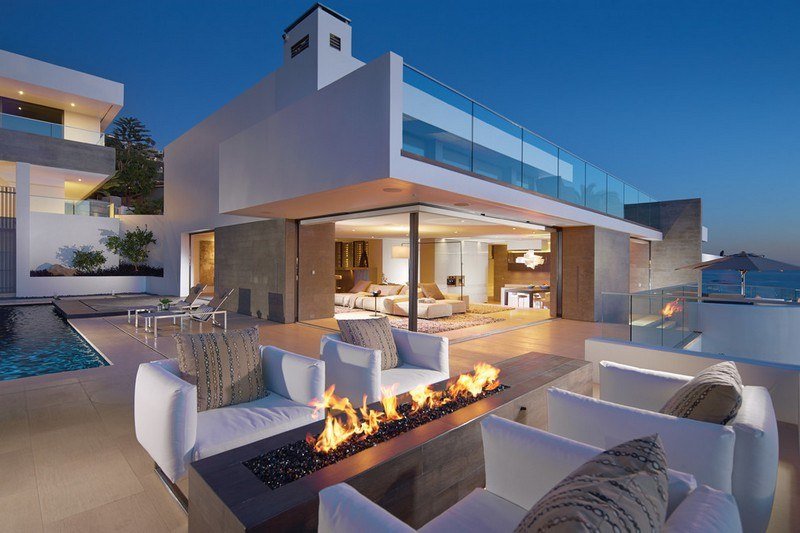 Ildskål og havepejs gas terrasse-moderne-design