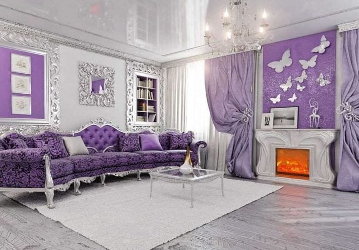 светло лилав диван в декора на спалнята