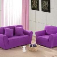 светло лилав диван в снимка на дизайна на апартамента