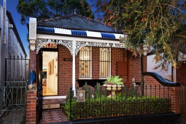 Traditionelt hus-Sydney arveligt hus-mursten foran-Rolf Ockert-Design Australien