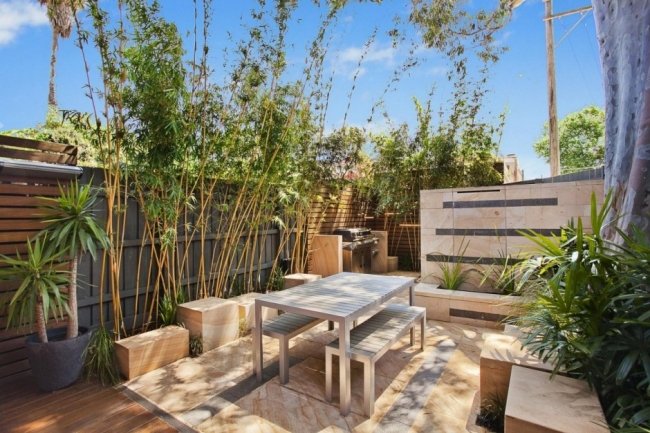 Tropisk have terracotta fliser møbler udendørs boligbygning Sydney Rolf-Ockert-Design