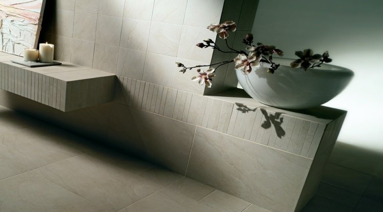 fliser stenoptik pietra di borgogna mønster badeværelse vægvask grene deco