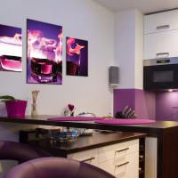 Лилав цвят в кухненския дизайн