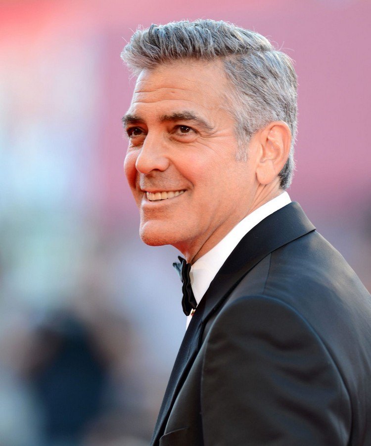 Frisure tendenser til mænd 2016/2017 sideskille-mænds frisure-kort-george-clooney