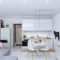 vitt kök med soffa