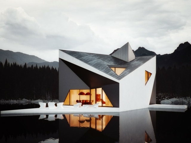 hvide facadevinduer glasfronter minimalistisk arkitektur