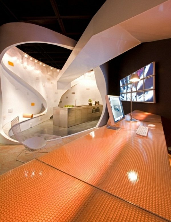 futuristisk loft interiør LED belysning