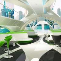 futurismus v interiéru chodby ve světlé barevné fotografii