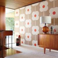 futuristický styl obývacího pokoje v jasném barevném obrázku