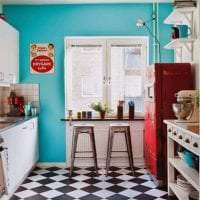 futurismus v designu kuchyně na neobvyklé barevné fotografii