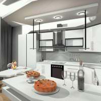 Futurismus im Küchendesign in leuchtendem Farbfoto