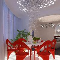 futurismus v interiéru ložnice v jasném barevném obrázku