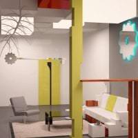 obývací pokoj ve stylu futurismu na neobvyklé barevné fotografii