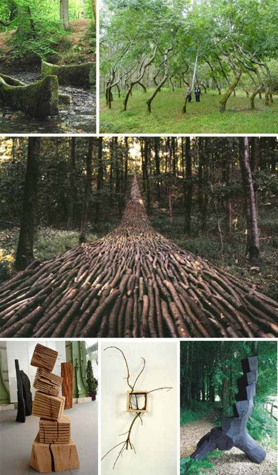 moderne havekunst lavet af træ