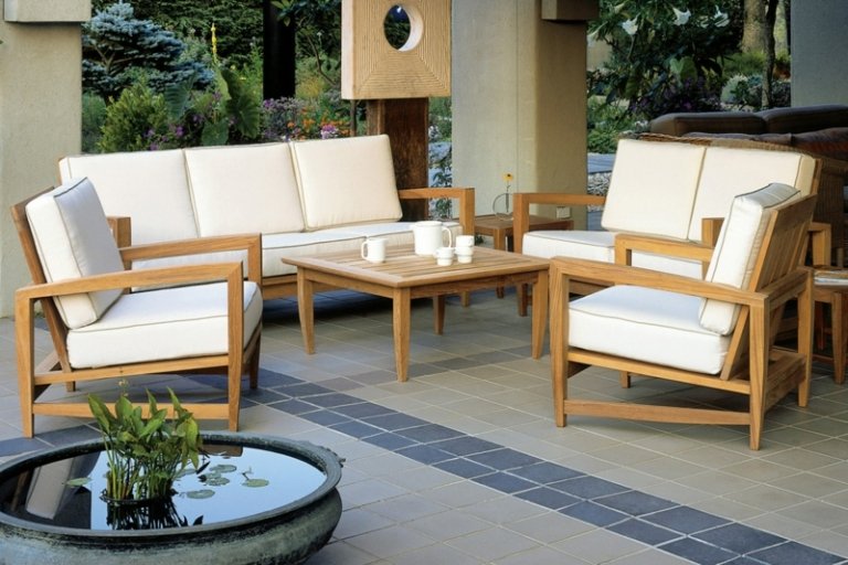 haveideer til yndlingssteder moderne-lounge-teak-hvid-pude-mini-dam