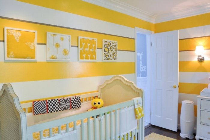 Vægfarve baby værelse ideer til at sætte seng op