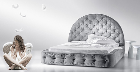 Quiltede senge fra Giuseppe Vigano - grå