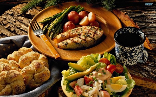 øge sund fisk salat brød gaffel kop ordentlig ernæring æg