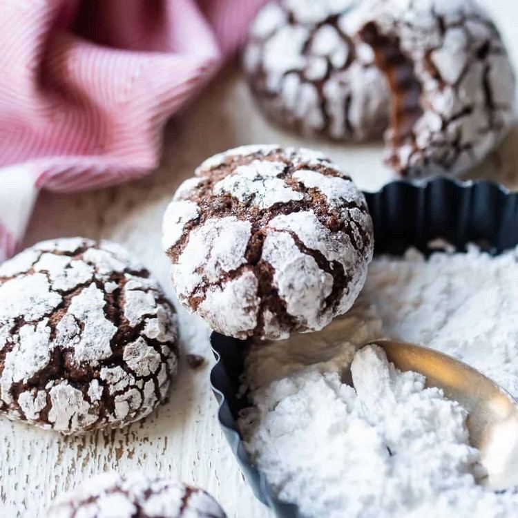 Chokolade Crincle Kiks Glutenfri julekager Sunde småkager