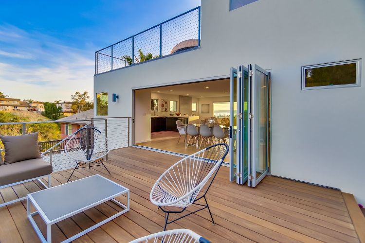 glasskydedøre til terrassen foldedøre design lejlighed moderne hus udsigt