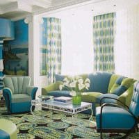 svetlá výzdoba miestnosti na modrej fotografii