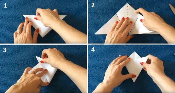 Wie man Papier faltet, um eine Schneeflocke zu machen