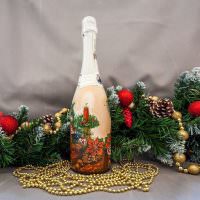 Champagner-Dekor für die Weihnachtsfeiertage