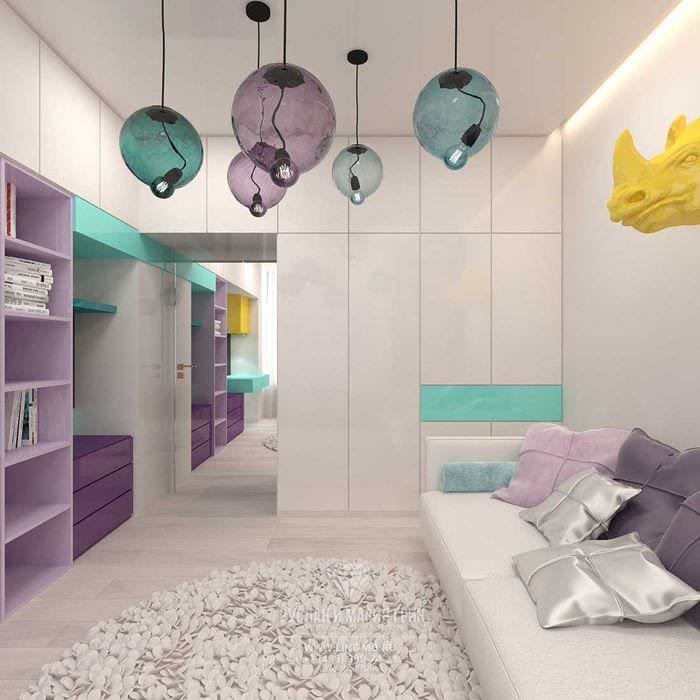 opțiune pentru un design modern frumos al unei camere pentru copii