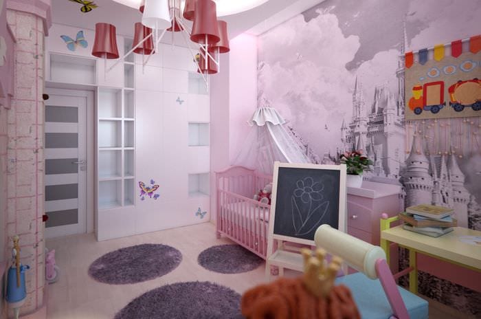 Option für ein helles modernes Interieur eines Kinderzimmers