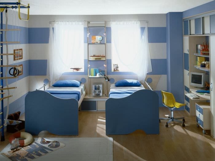 הרעיון של עיצוב מודרני בהיר לחדר ילדים