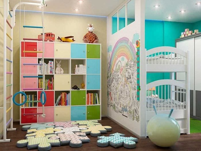 דוגמא לעיצוב חדר ילדים מודרני בהיר