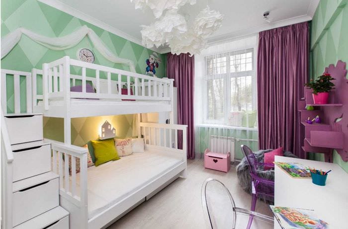 o variantă a unui frumos stil modern al unei camere pentru copii
