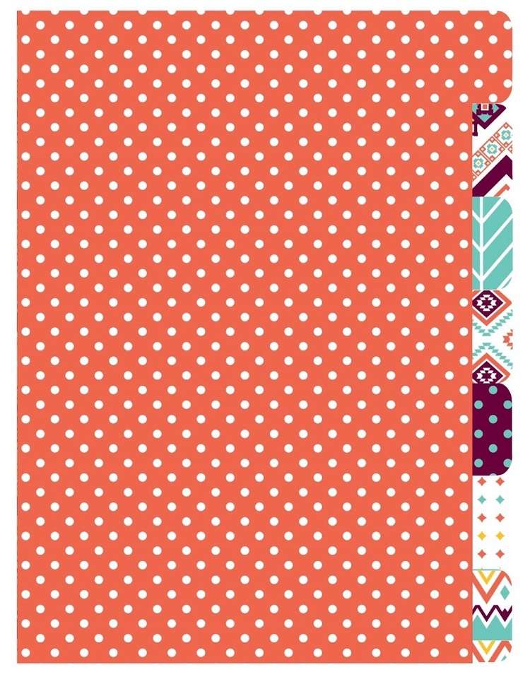 filofax-indsatser-A5-divider-dot-mønster-orange-print