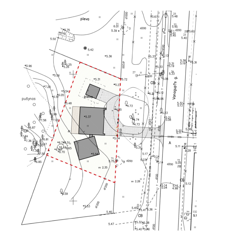 Husets tegning landskabsbygningsområde