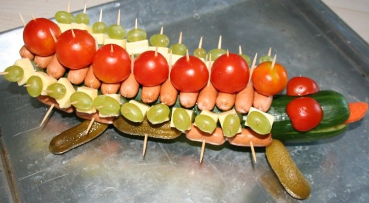 agurkekrokodille og lignende pickles-tomat-druer