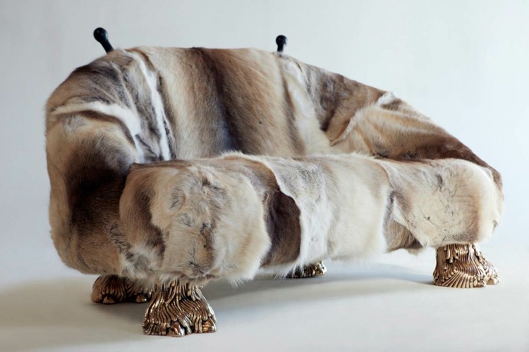 har kunstværker humor sofa pelsbetræk ben dyr inspiration