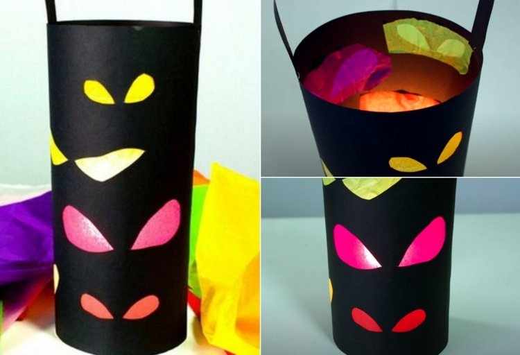 Let DIY papirlygte med farverige øjne