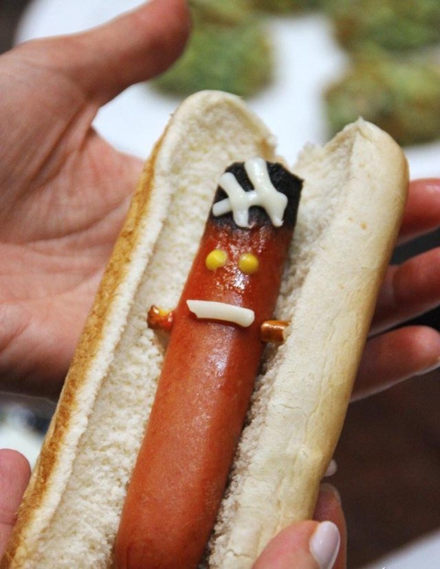 halloween-mad-ideer-børnefest-hot-dog-frankenstein