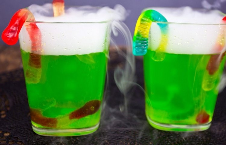 halloween drikker børn-tåge-røg-gift grøn