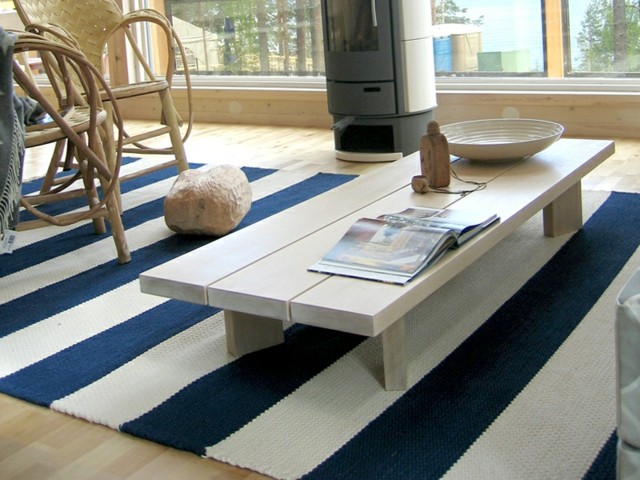 Hvid blå lavt sofabord træmøbler design