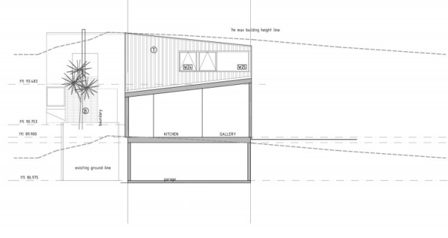 Arkitekturhus med skråtag vinklet Dublin Street