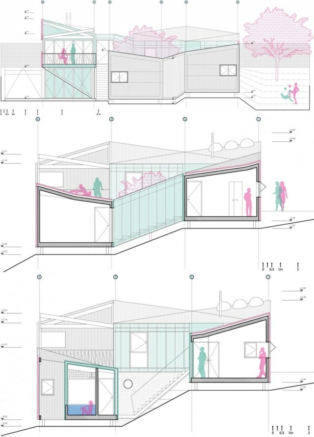 Sidebillede af den originale moderne arkitektur grundplan