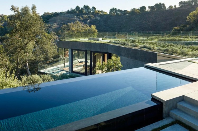 glas og beton hus pool bakke beverly bakker landskab
