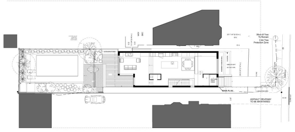 hus træ moderne design lot plan