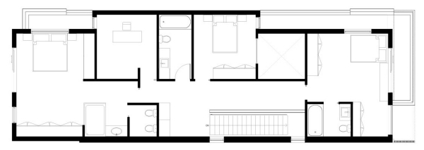 træhus med moderne design overetage