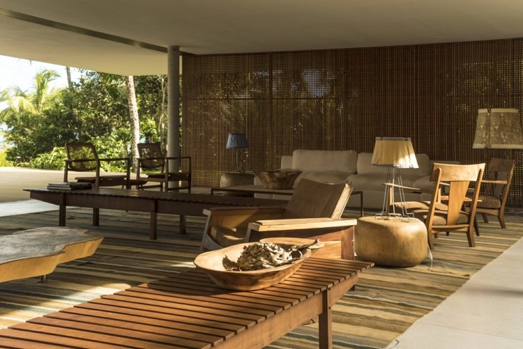 sofabord træ design stue brazil house idé