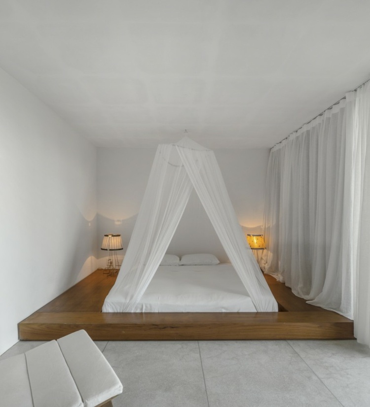 soveværelse møbler hus design baldakin romantisk seng