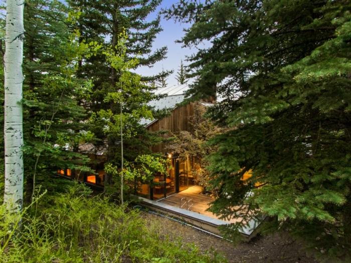 hus design terrasse skov naturferie