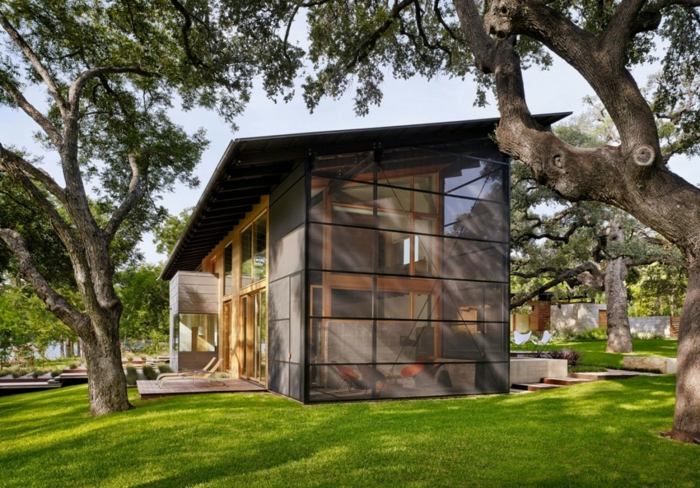 hus i texas design idé træer græsplæne havevindue
