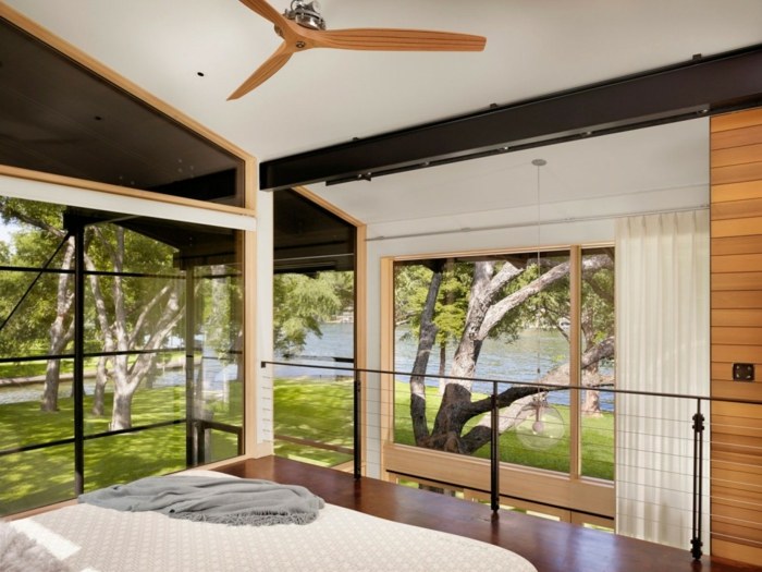 soveværelse overetage hus design moderne seng ventilator